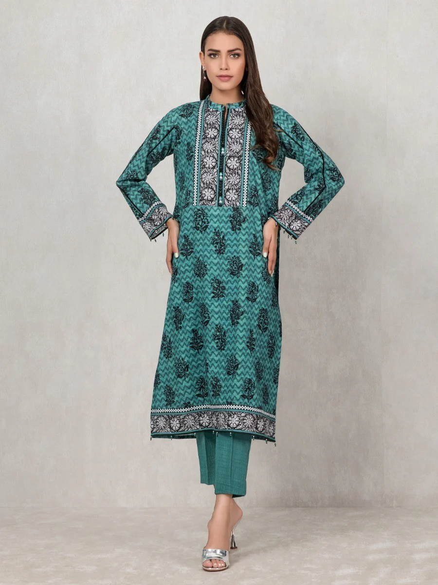 Printed Khaddar Shirt Trouser - EWU20A10-20310