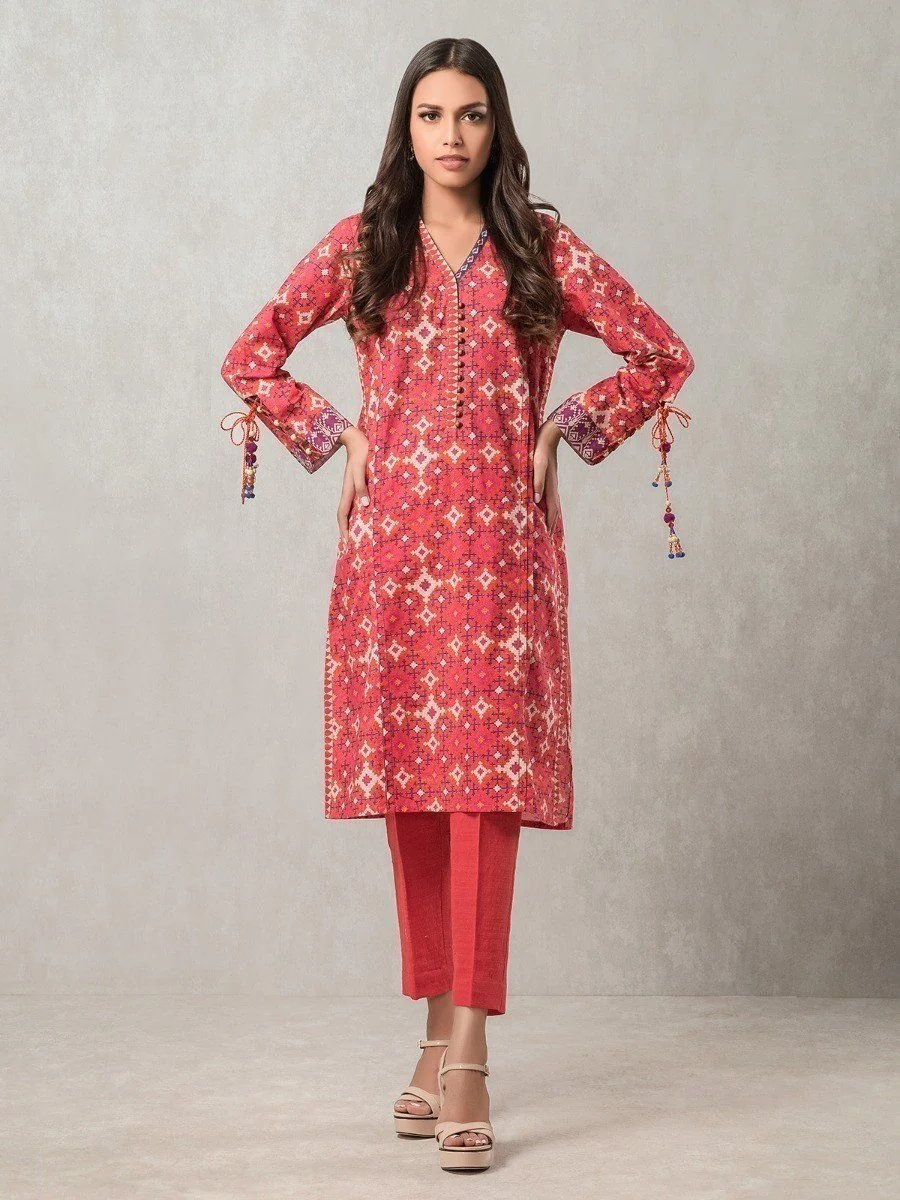 Printed Khaddar Shirt - EWU20A10-20353