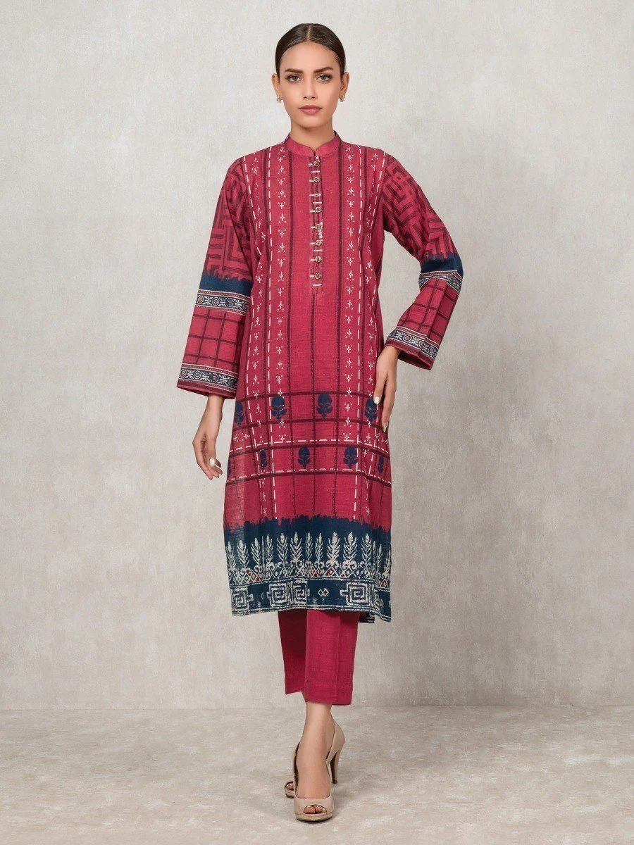 Printed Khaddar Shirt - EWU20A10-20370
