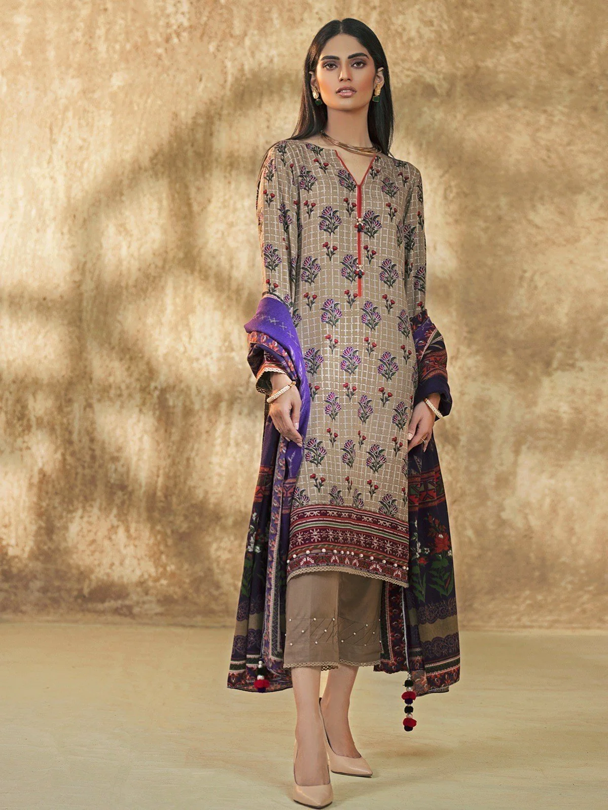 Printed Viscose Suit - EWU20A14-20373