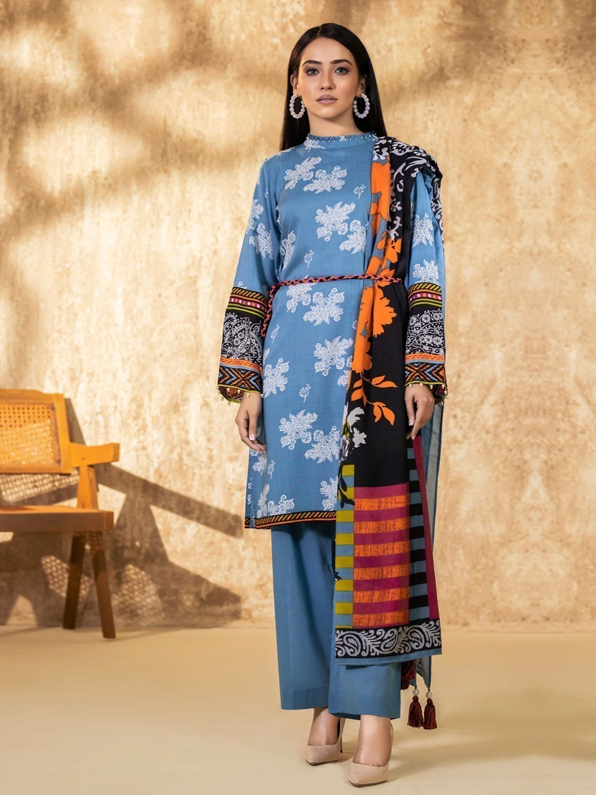 Printed Viscose Suit - EWU20A14-20375