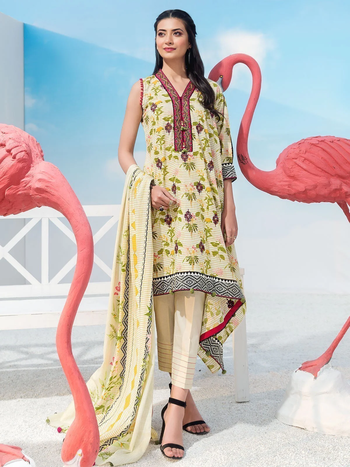 Embroidered Suit - EWU20V1-20010