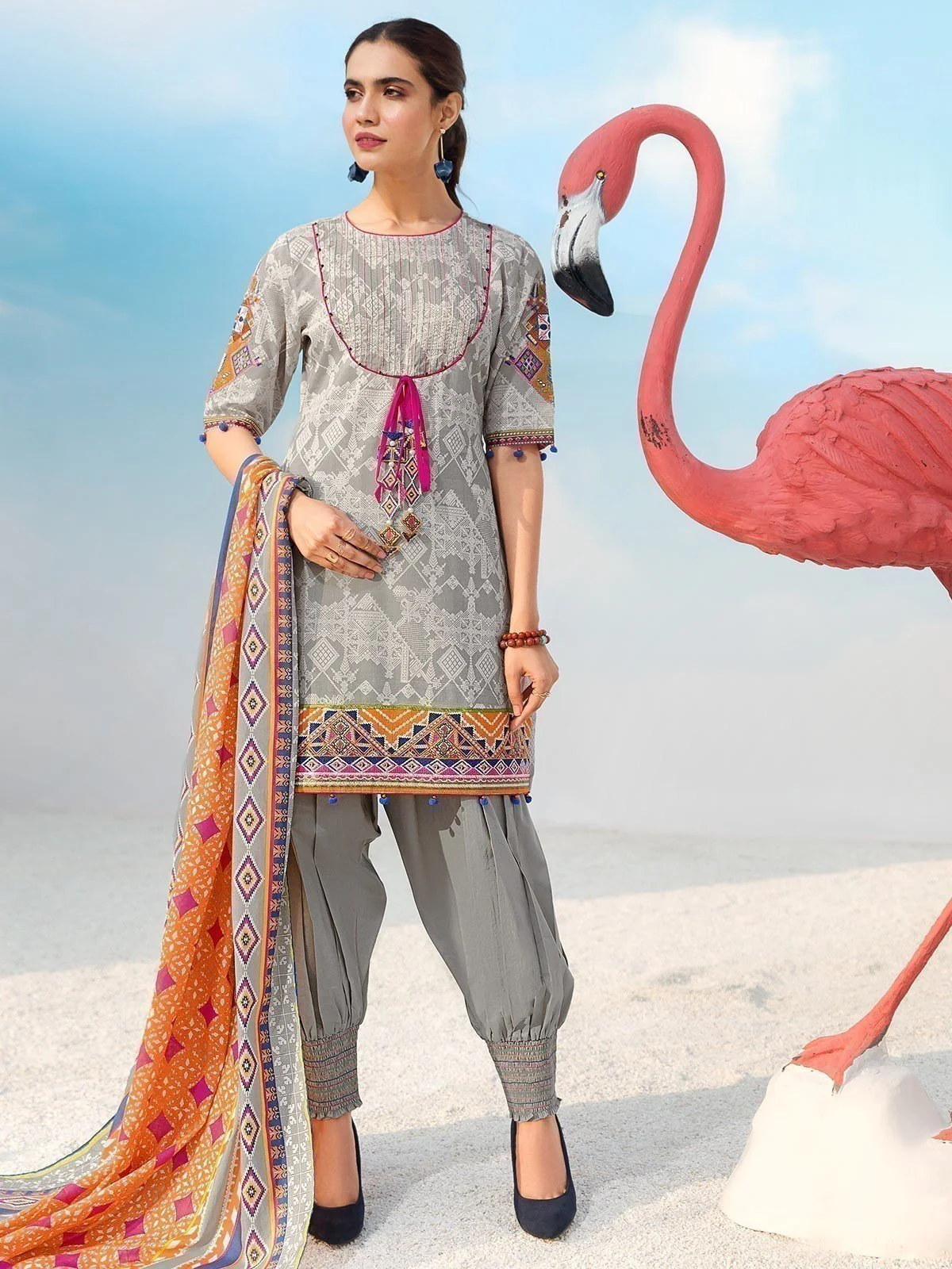 Embroidered Suit - EWU20V1-20012