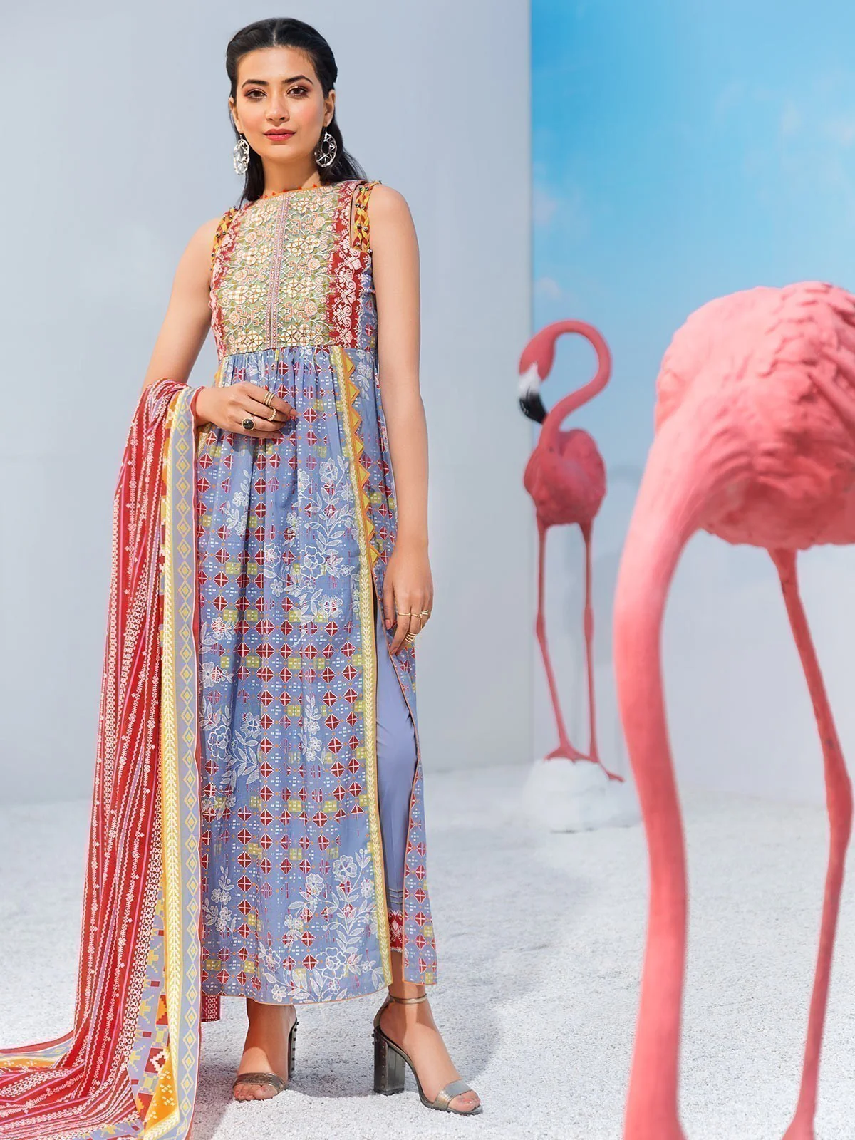 Embroidered Suit - EWU20V1-20013