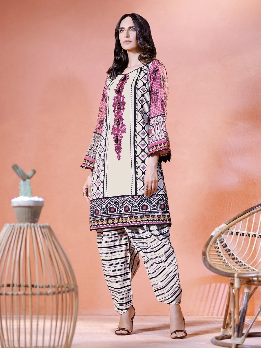 Embroidered Cambric Shirt Trouser - EWU20V7-20133