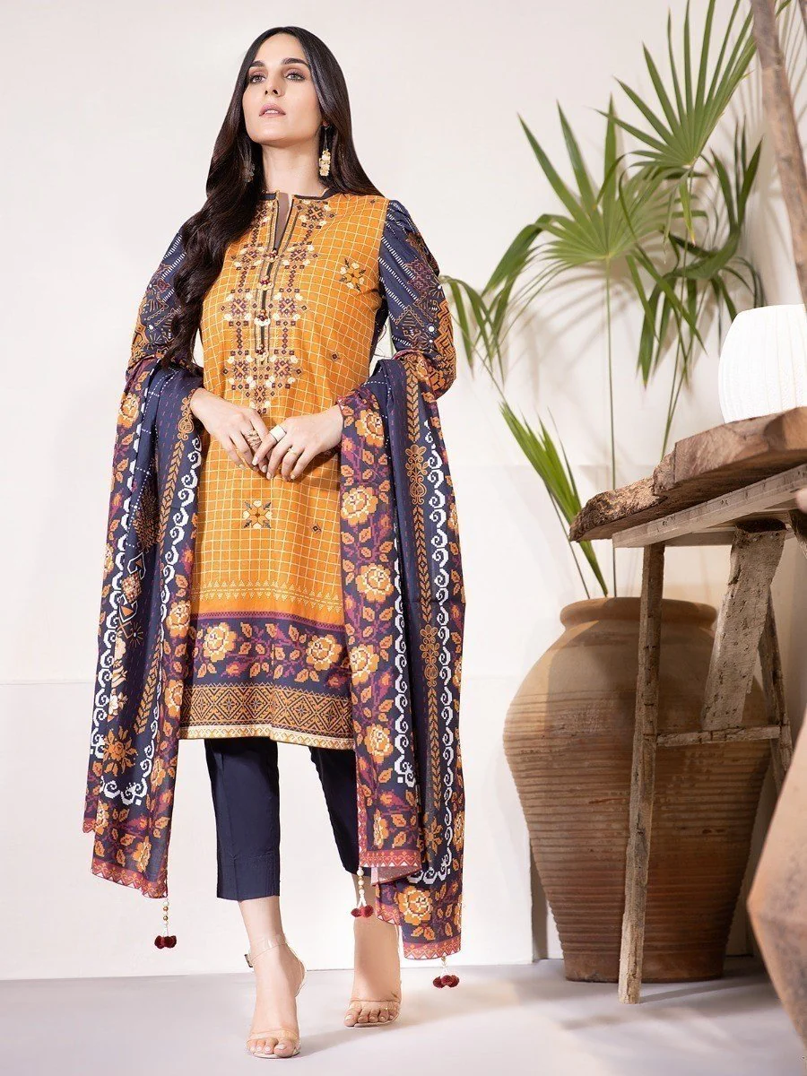 Embroidered Cambric Suit - EWU20V7-20151