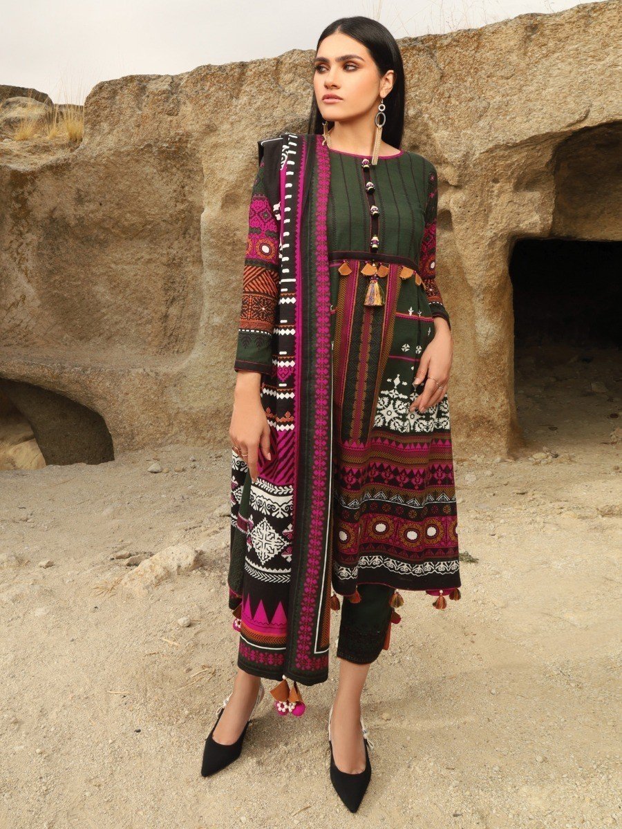 Embroidered Khaddar Suit - EWU20W12-20176
