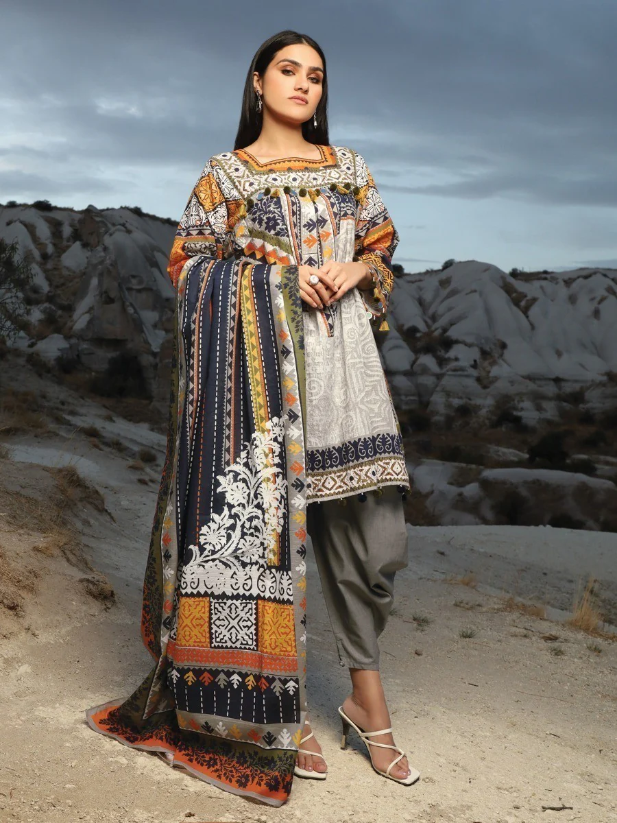 Embroidered Khaddar Suit - EWU20W12-20180