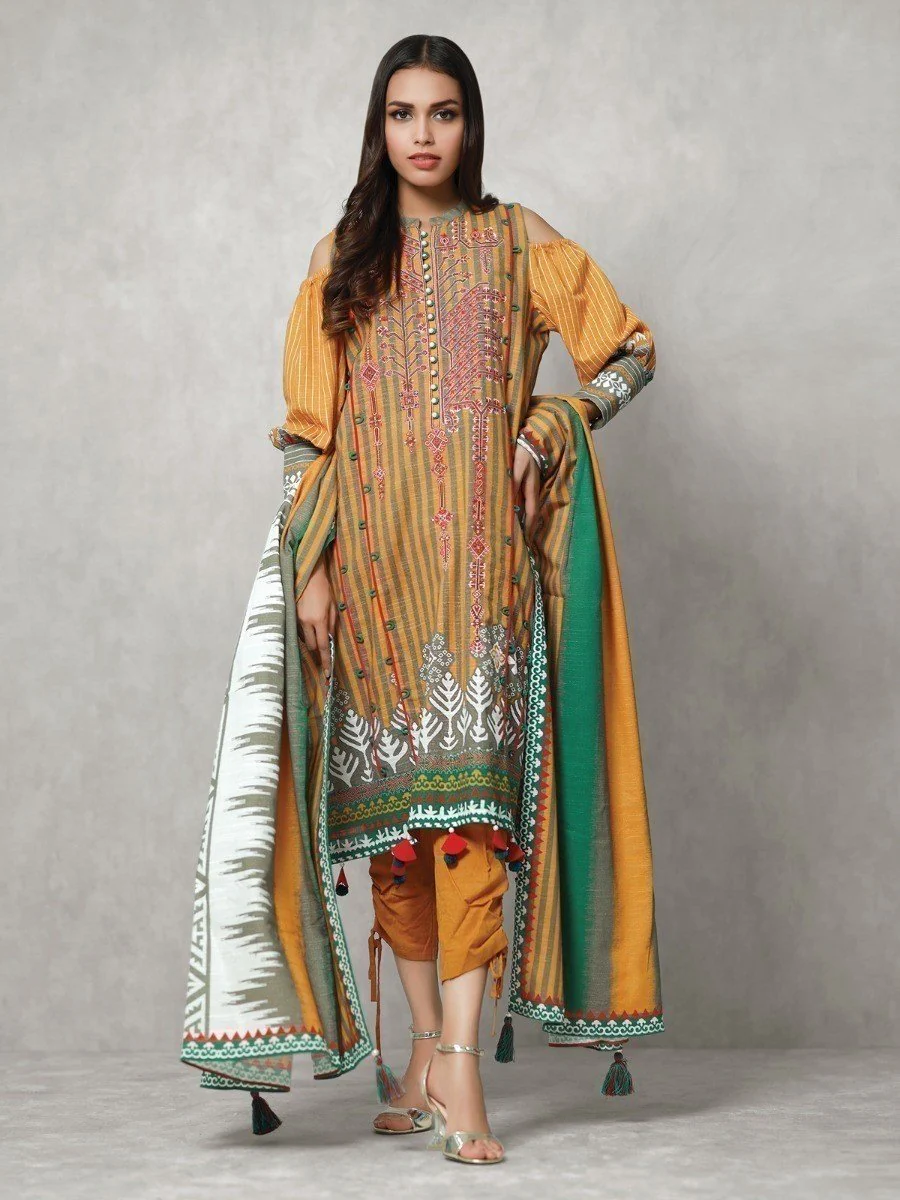 Embroidered Khaddar Suit - EWU20W12-20188