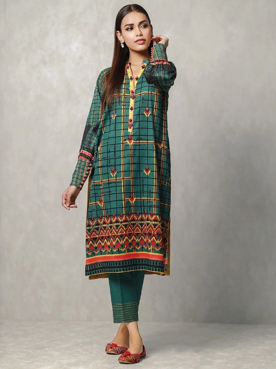 Embroidered Khaddar Shirt - EWU20W12-20200