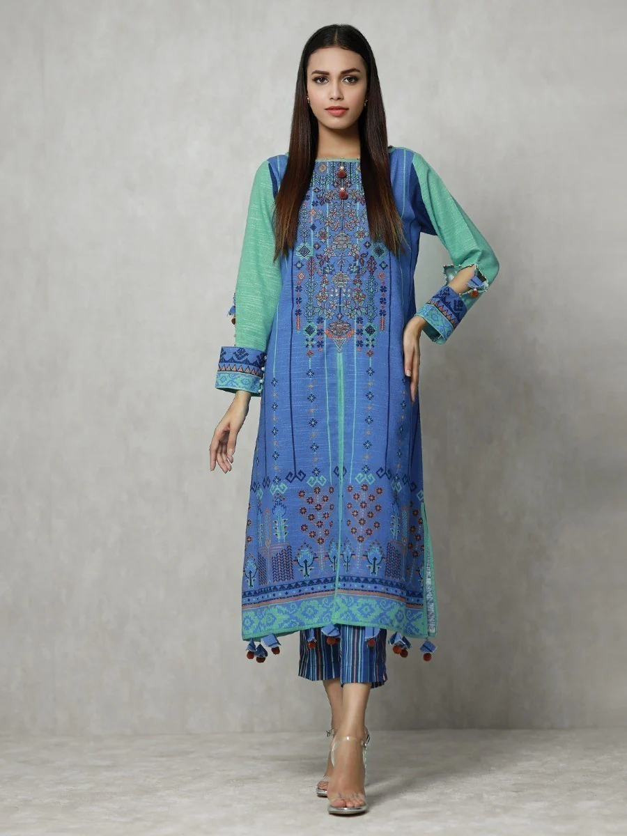 Embroidered Khaddar Shirt Trouser - EWU20W12-20212