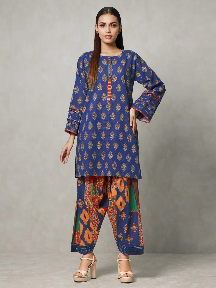 Embroidered Khaddar Shirt Trouser - EWU20W12-20214