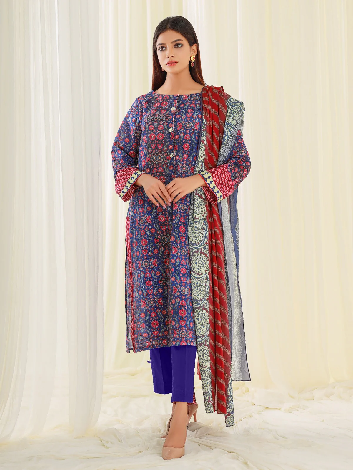 Printed Lawn Suit - EWU21A1-20548