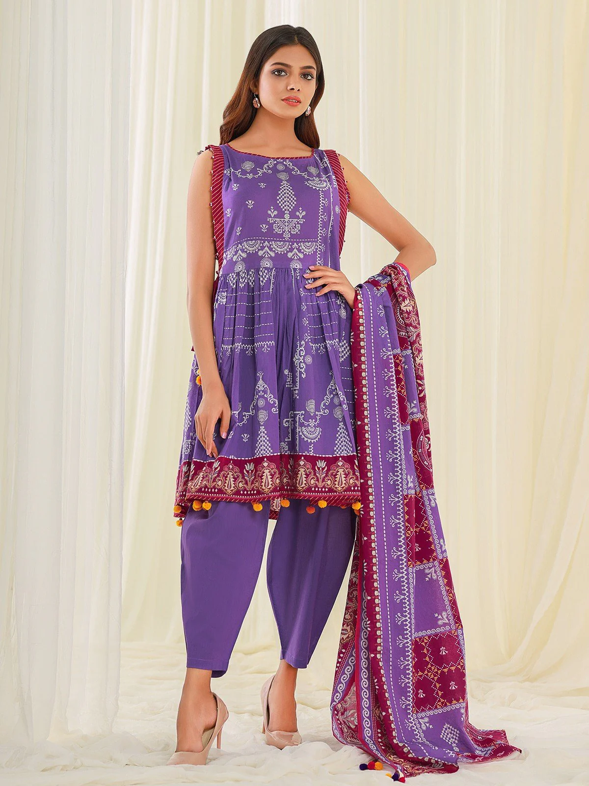 Printed Lawn Shirt Dupatta - EWU21A1-20581