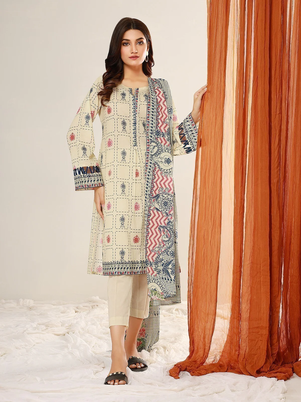 Printed Lawn Suit - EWU21A1-20629