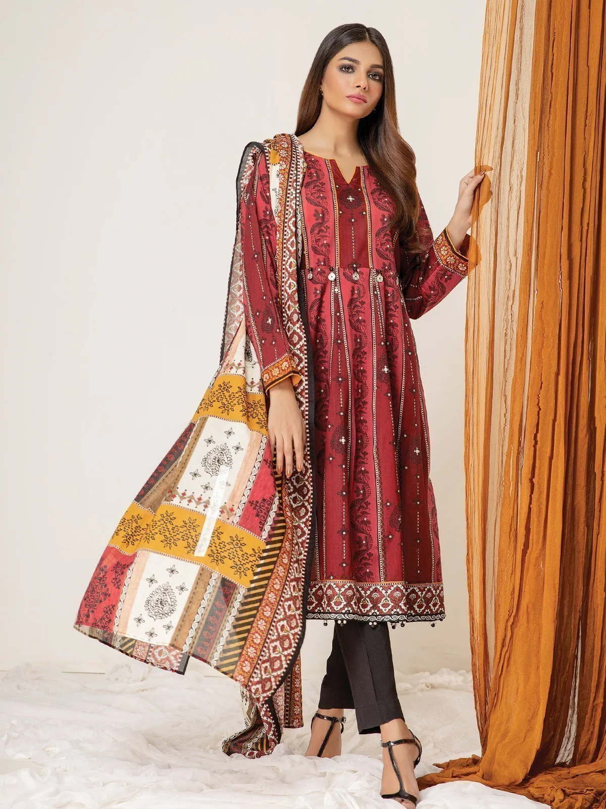 Printed Lawn Shirt Dupatta - EWU21A1-20638