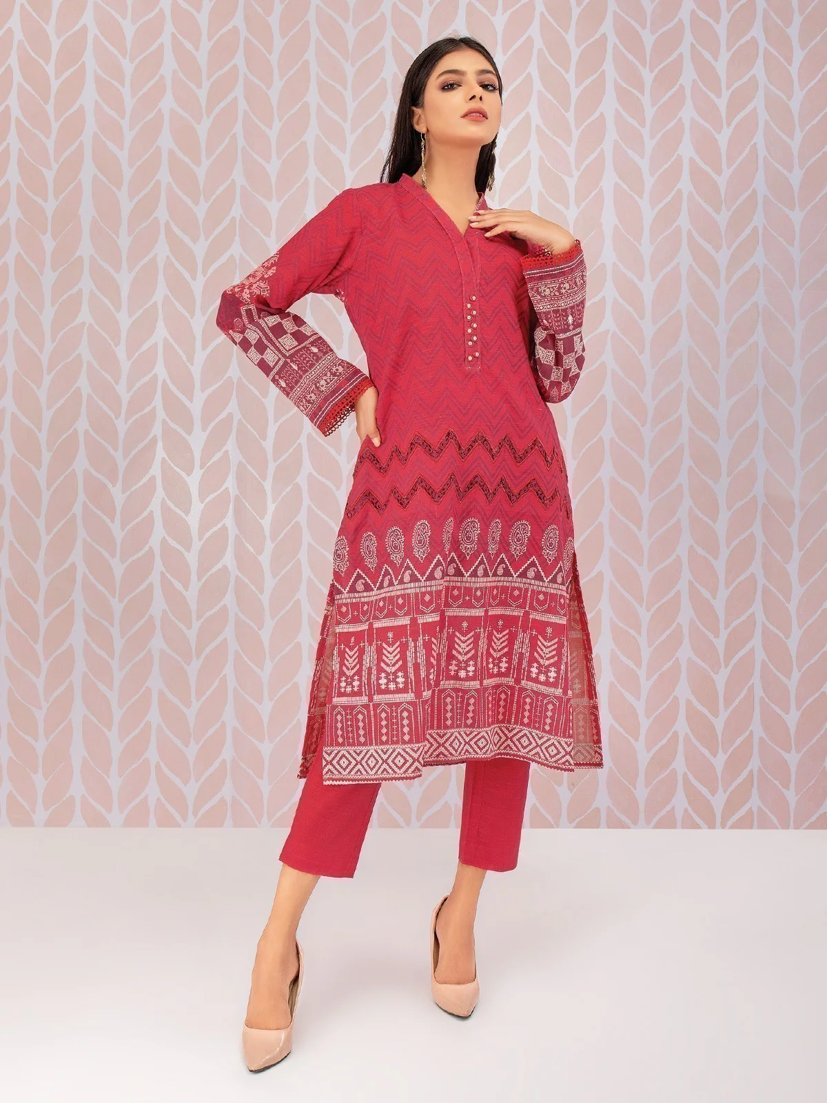 Printed Khaddar Shirt Trouser - EWU21A9-21551