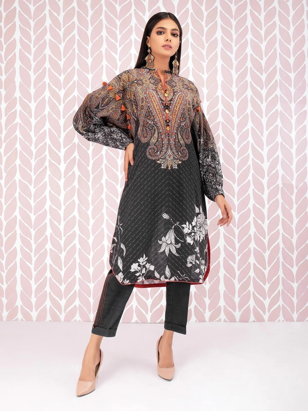 Printed Khaddar Shirt Trouser - EWU21A9-21561