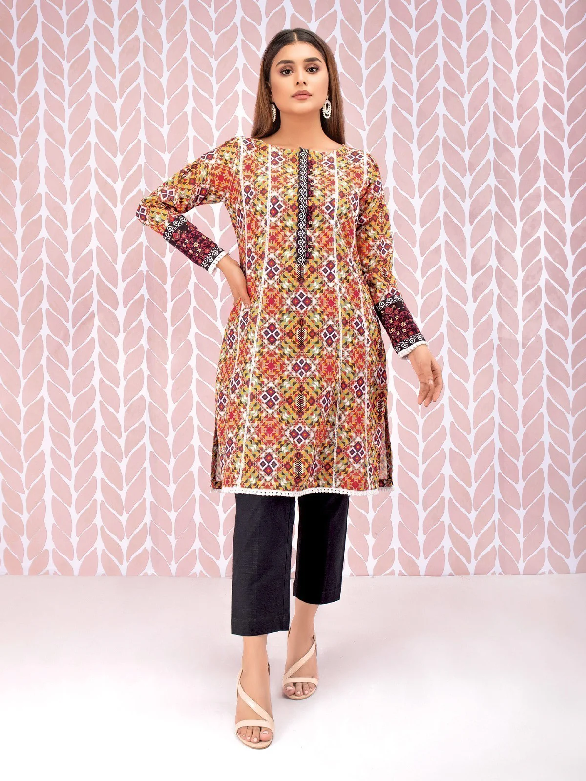 Printed Khaddar Shirt - EWU21A9-21569