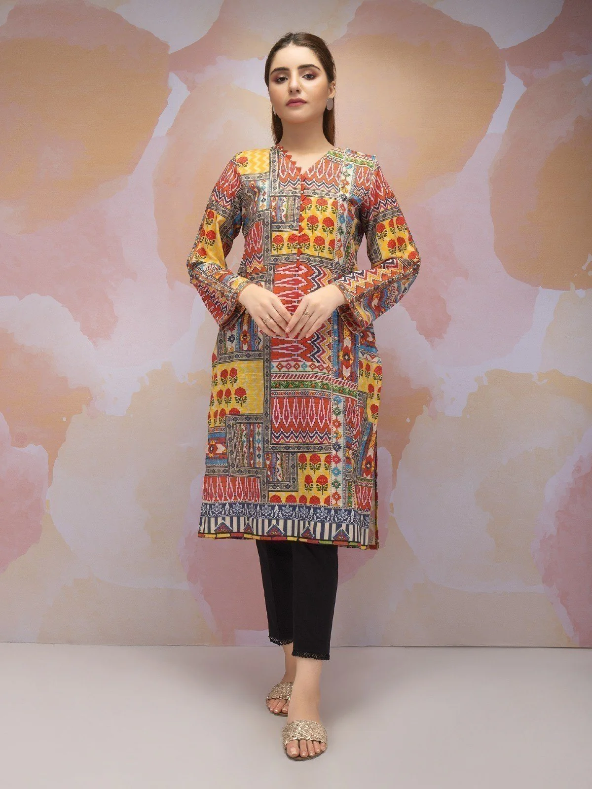 Printed Khaddar Shirt - EWU21A9-21577