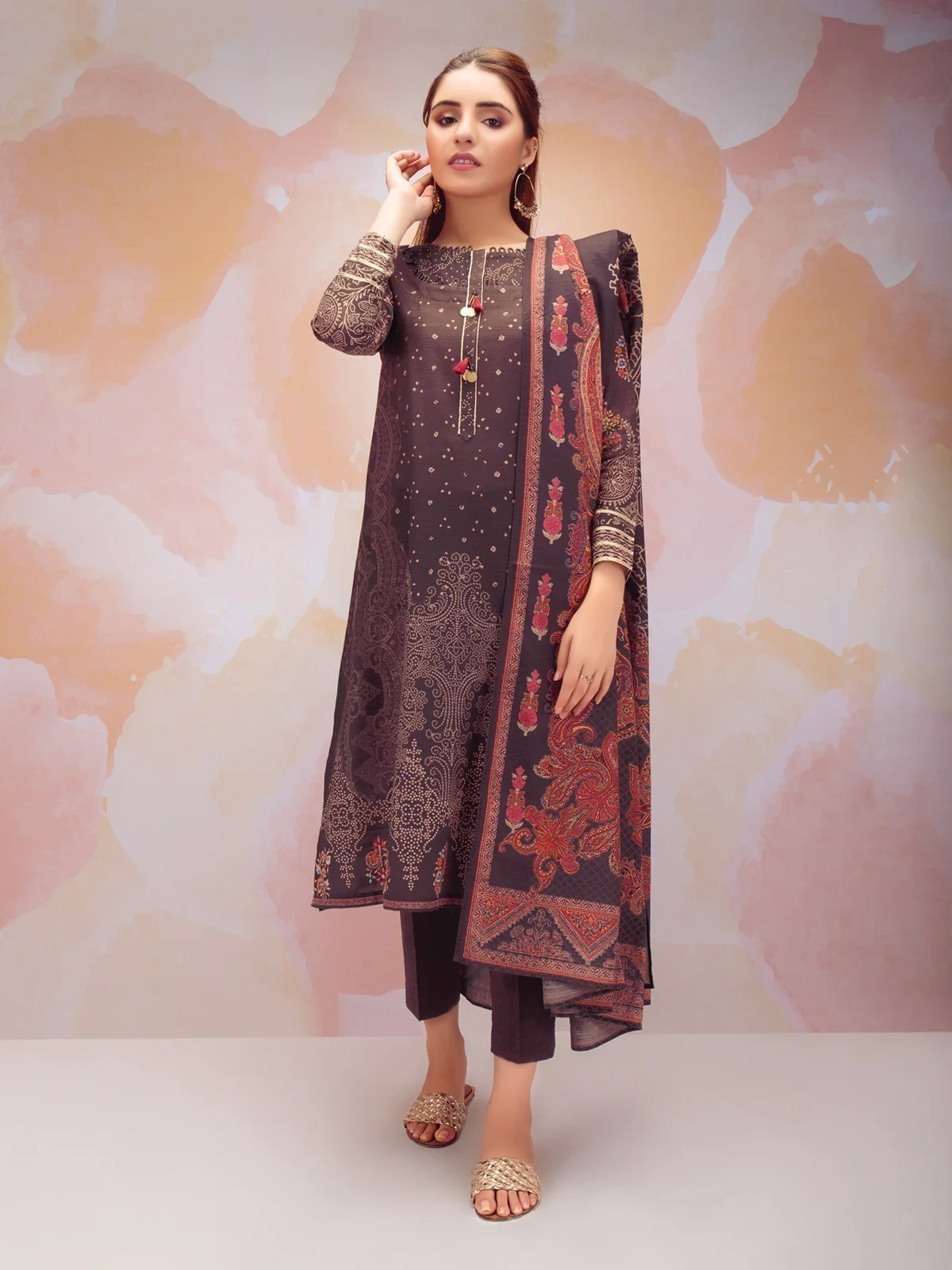 Printed Khaddar Suit - EWU21A9-21602