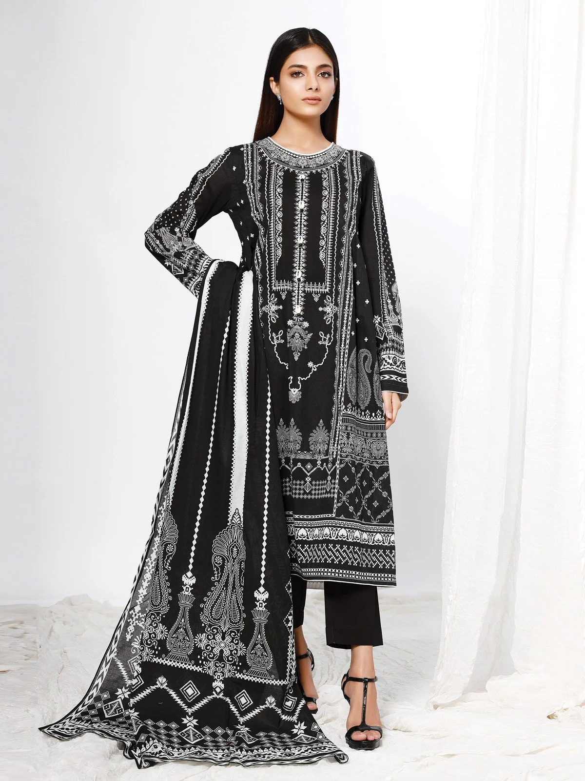 Printed Lawn Shirt Dupatta - EWU21M4-21015