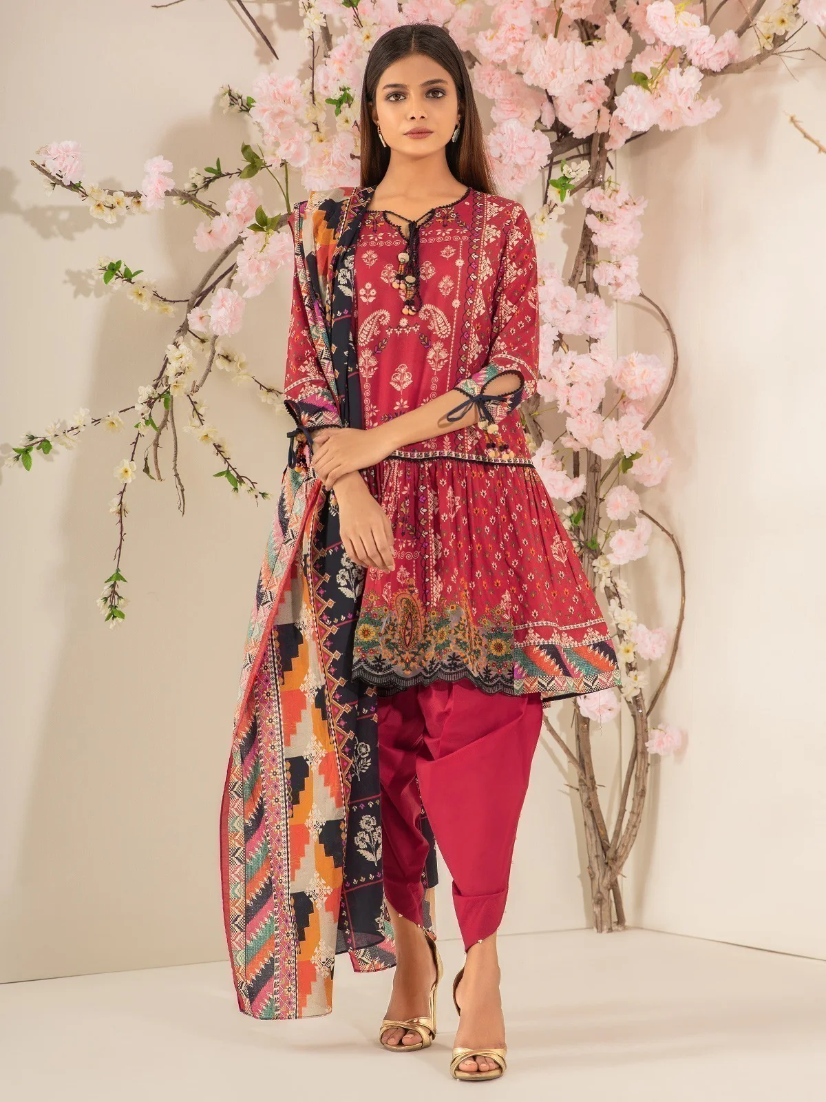 Embroidered Lawn Shirt Dupatta - EWU21V2-20499