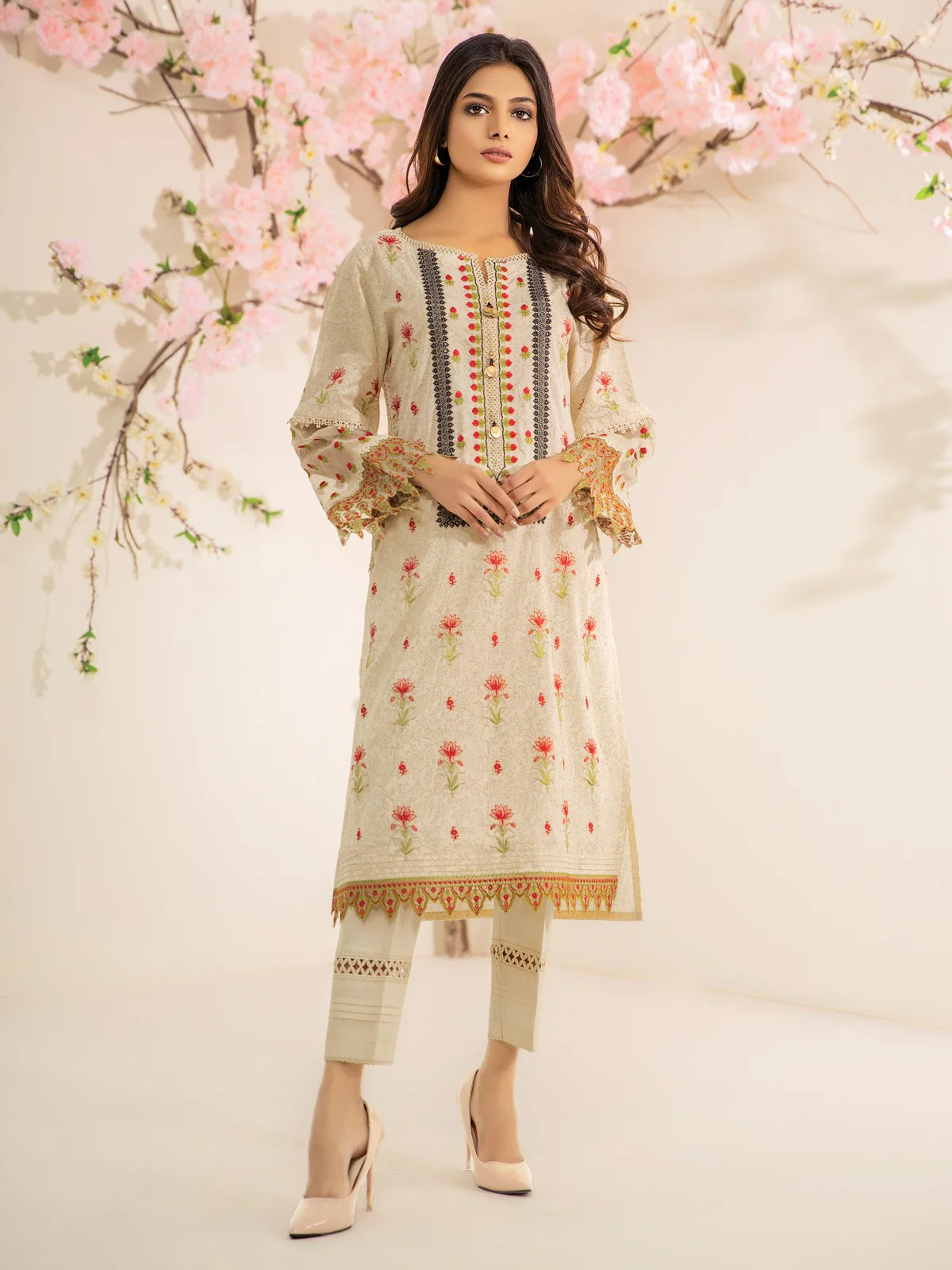 Embroidered Lawn Shirt - EWU21V2-20527