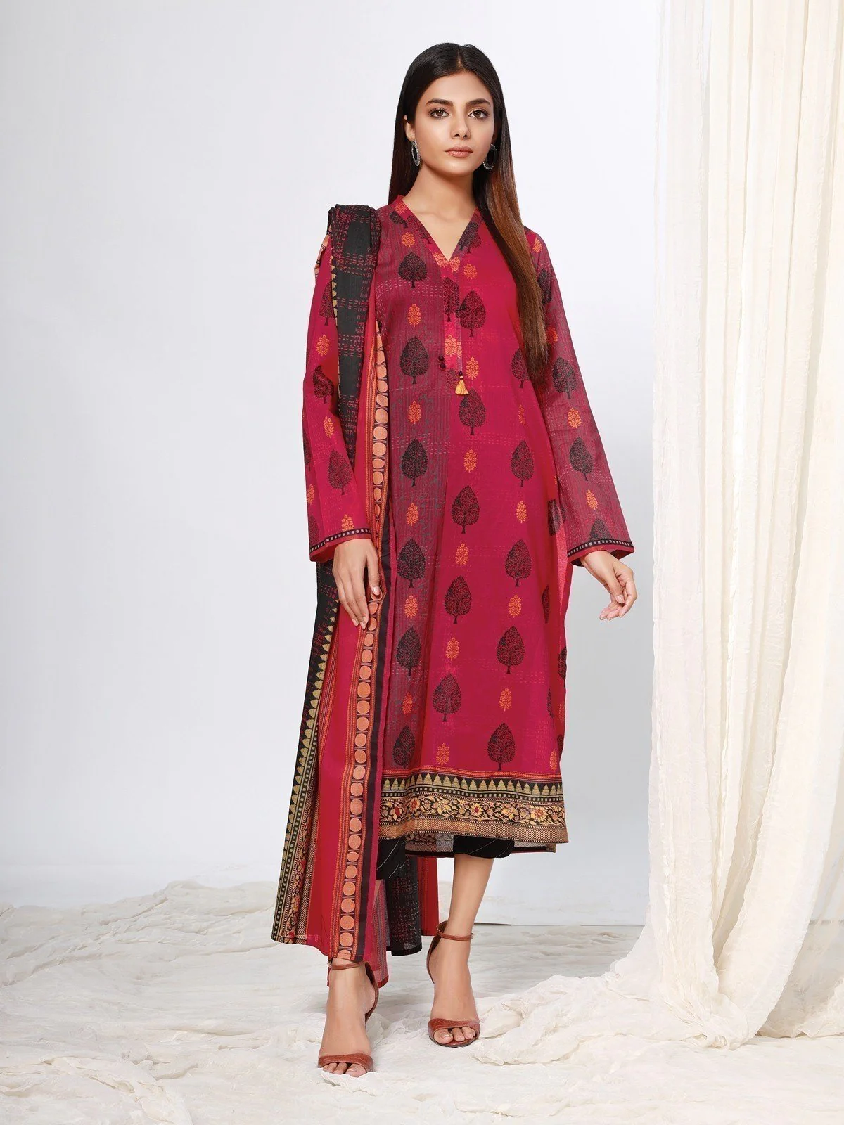Printed Lawn Shirt Dupatta - EWU22A1-20690
