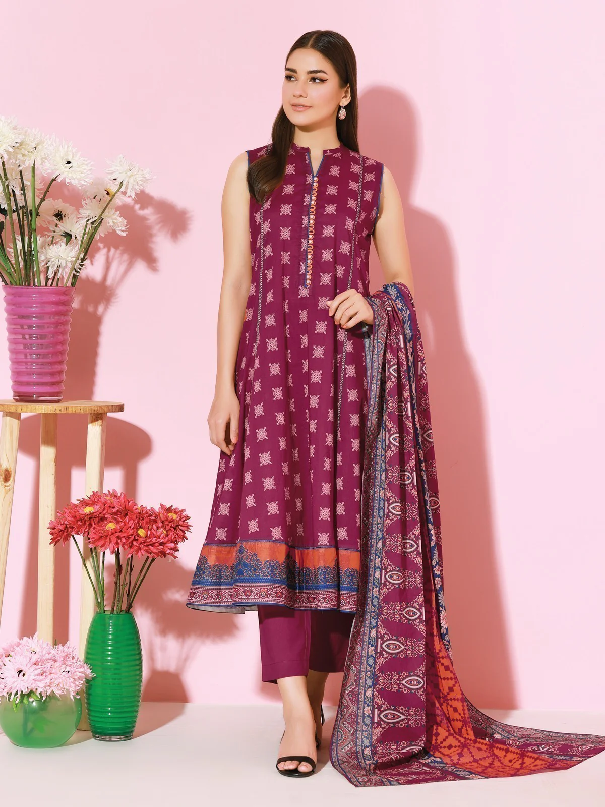 Printed Lawn Suit - EWU22A1-20722