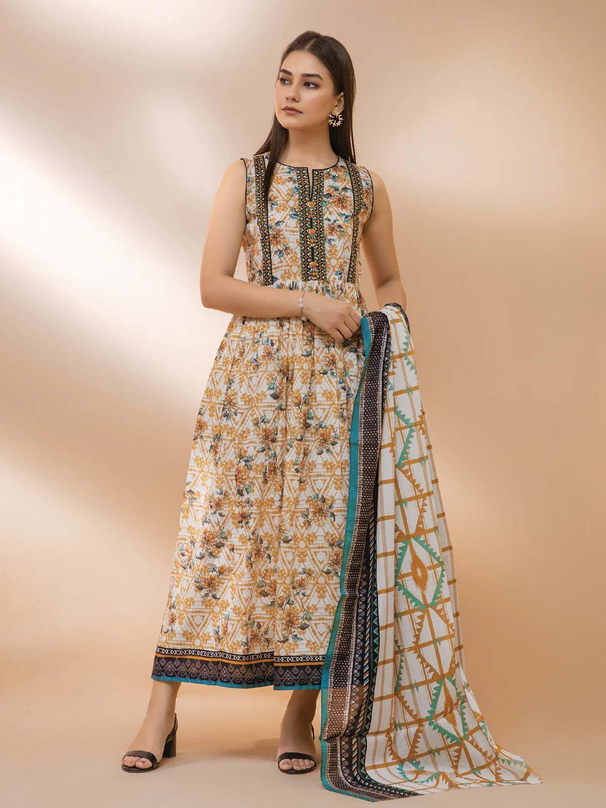 Printed Lawn Suit - EWU22A1-23000