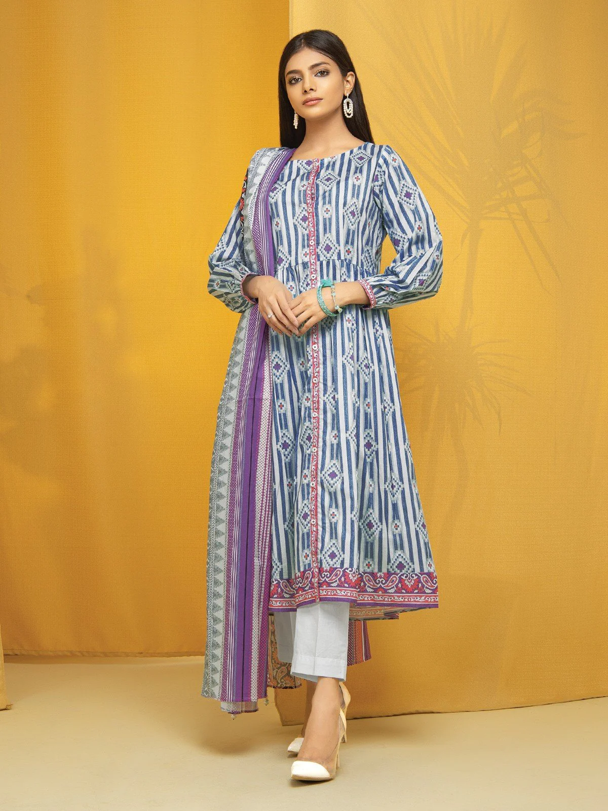 Printed Lawn Suit - EWU22A1-23002