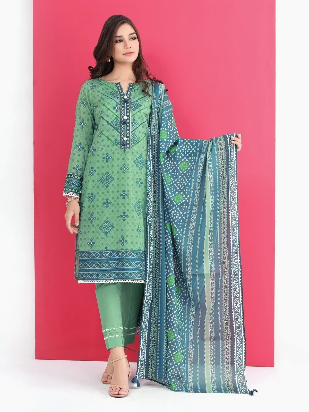 Printed Lawn Suit - EWU22A1-23025