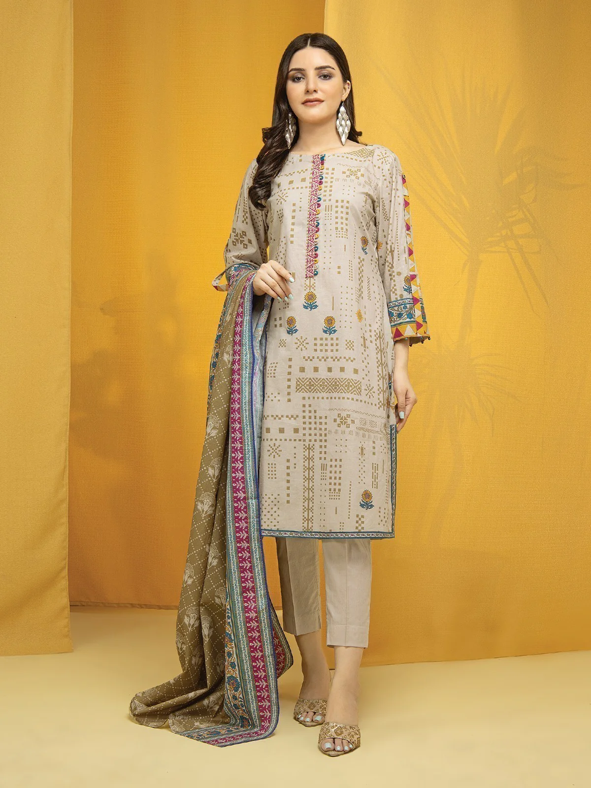 Printed Lawn Suit - EWU22A1-23030