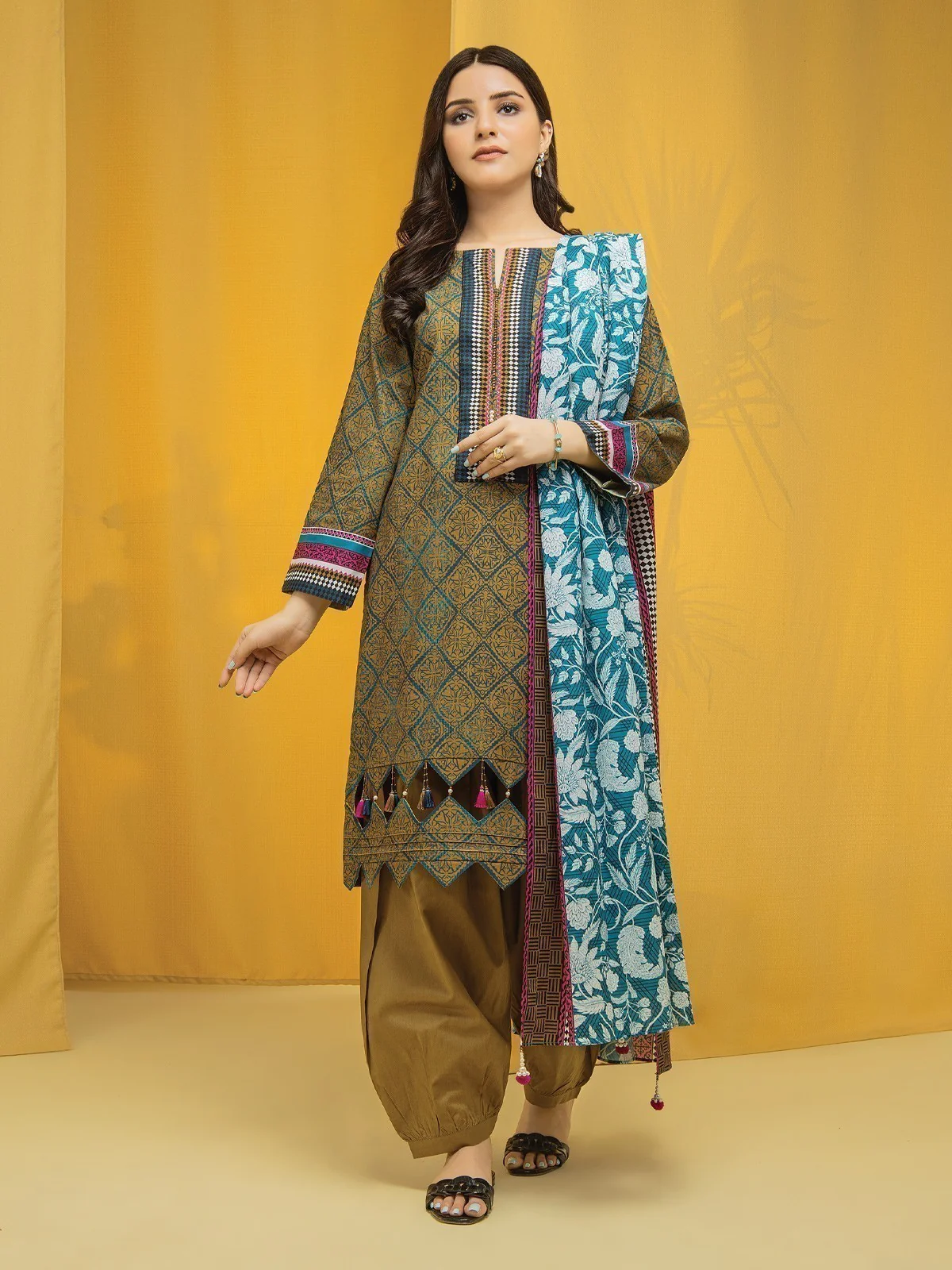 Printed Lawn Suit - EWU22A1-23034