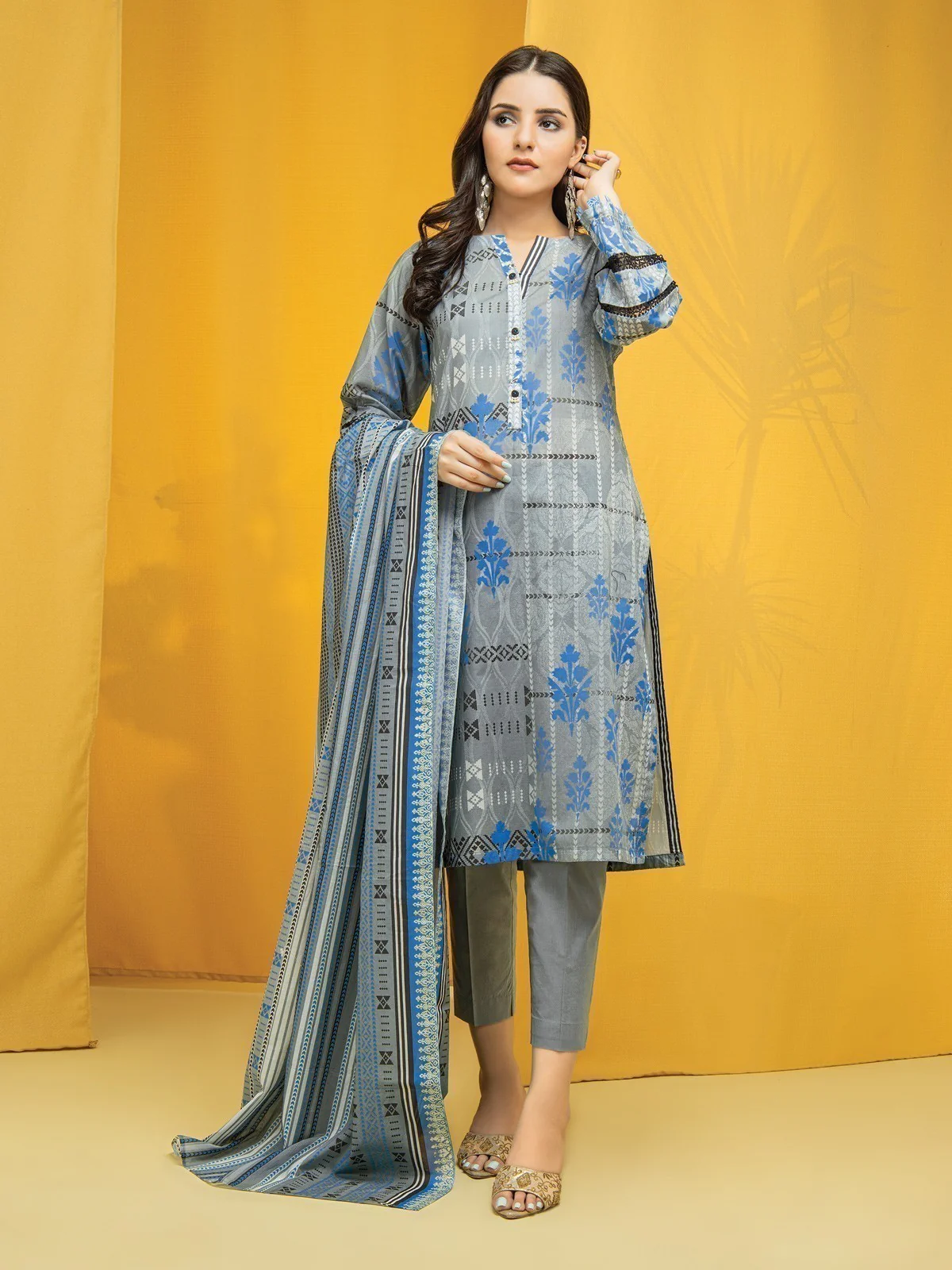 Printed Lawn Suit - EWU22A1-23040