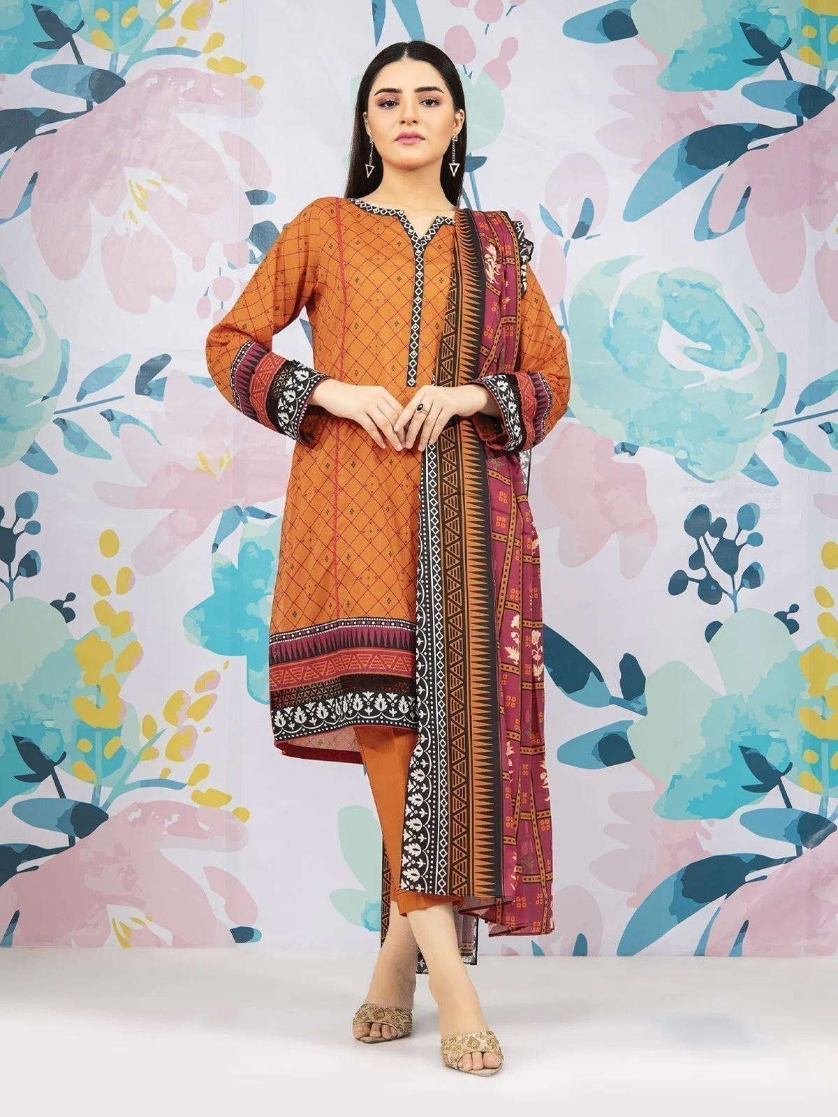Printed Lawn Suit - EWU22A1-23064