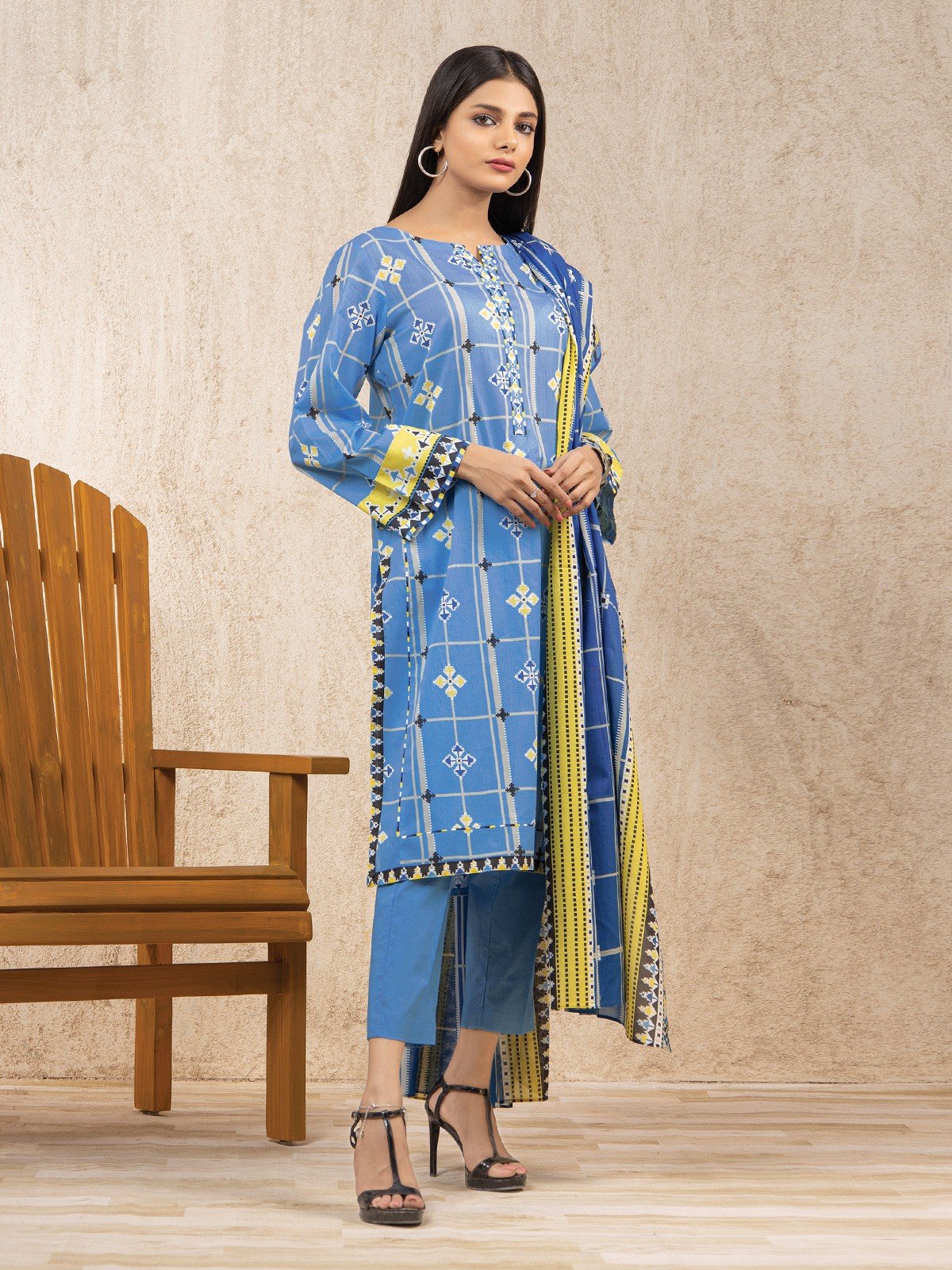Printed Lawn Shirt Dupatta - EWU22A1-23109SD