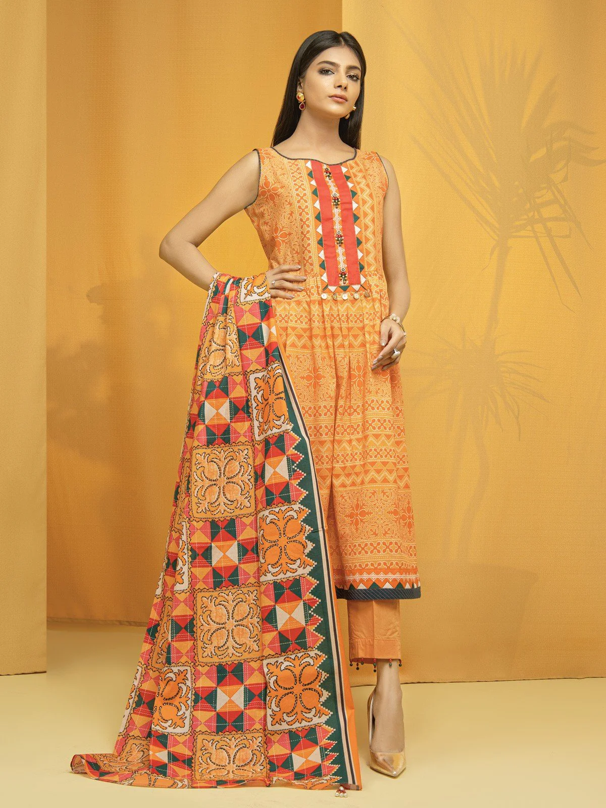 Printed Lawn Suit - EWU22A1-23181