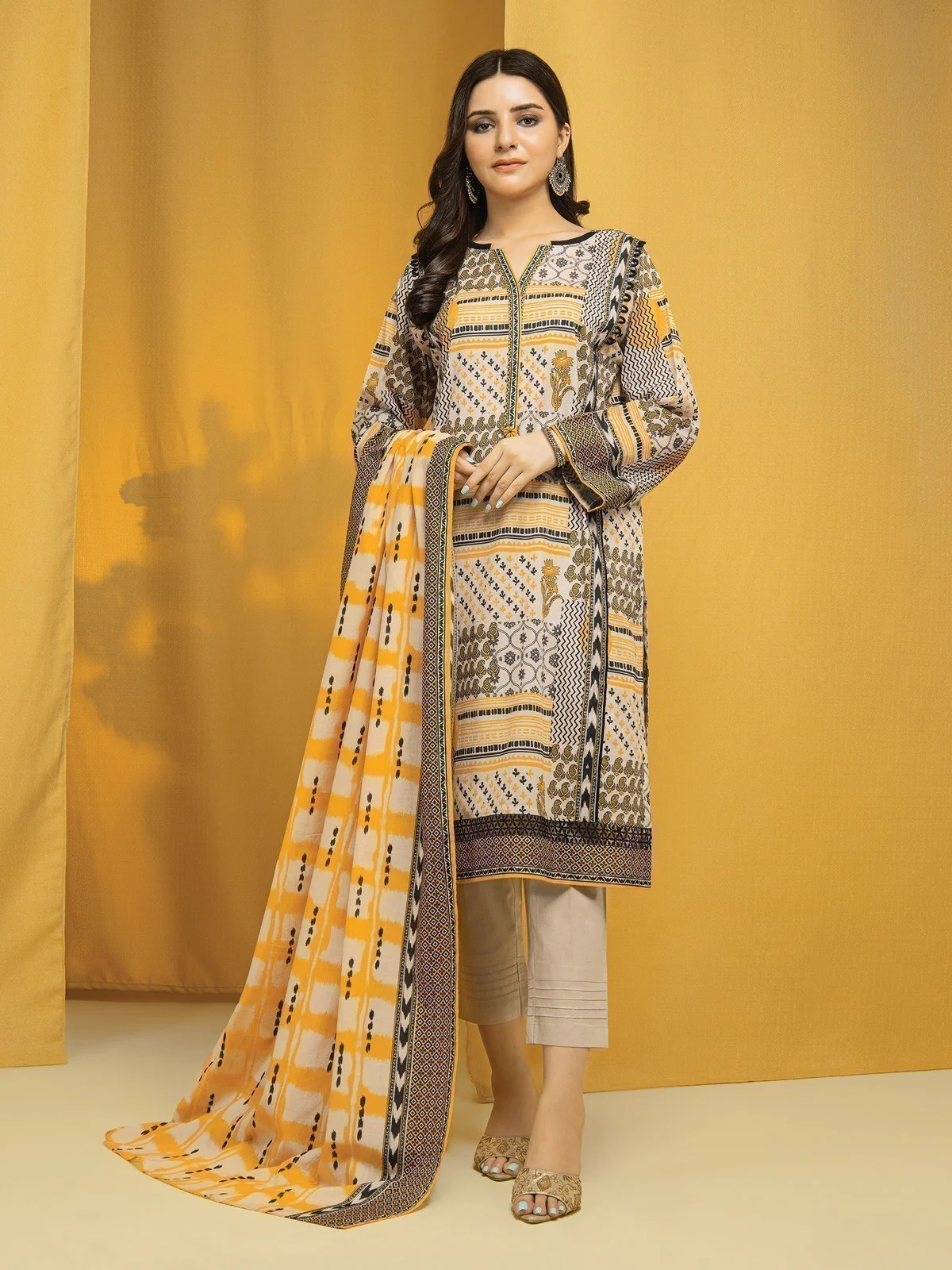 Printed Lawn Suit - EWU22A1-23193