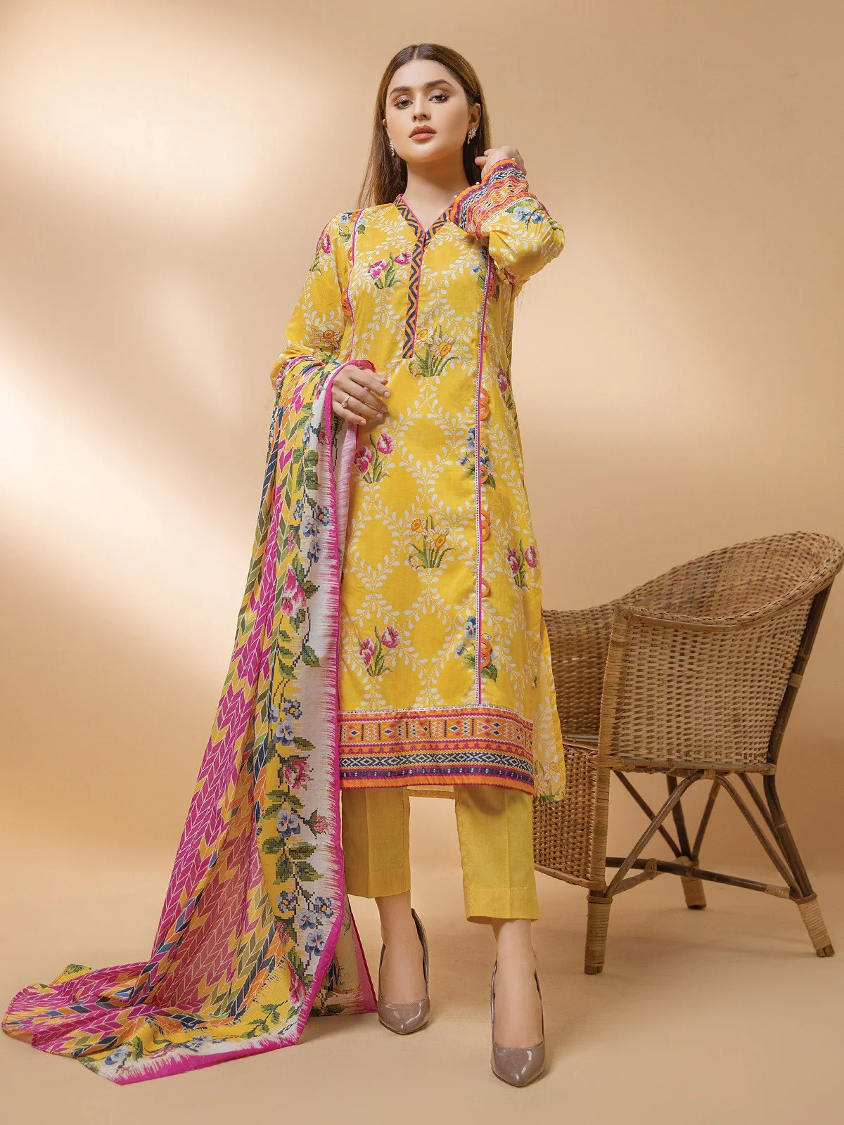 Printed Lawn Shirt Dupatta - EWU22A1-23215
