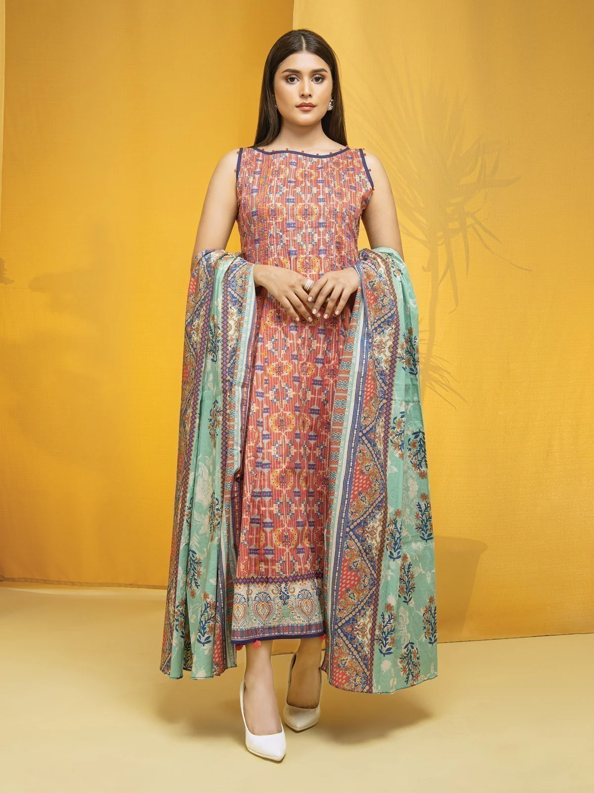 Printed Lawn Shirt Dupatta - EWU22A1-23217