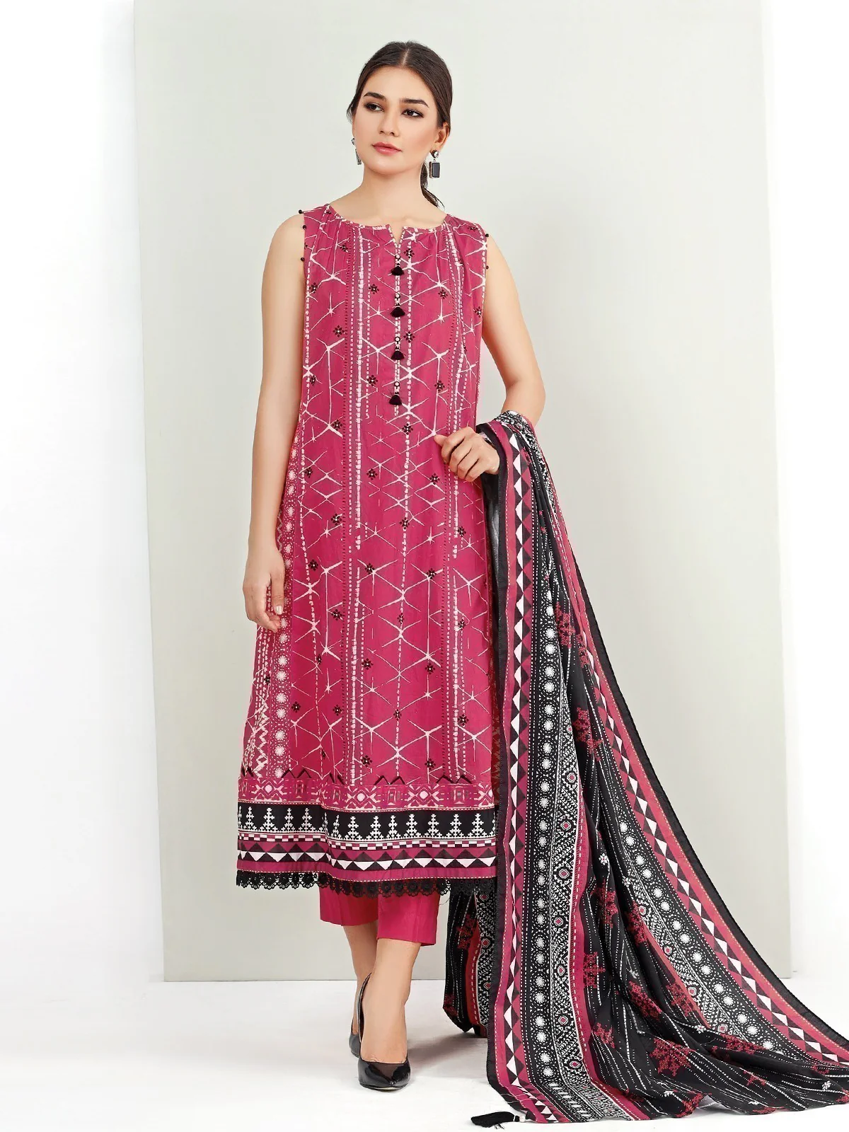 Printed Lawn Shirt Dupatta - EWU22A1-23220