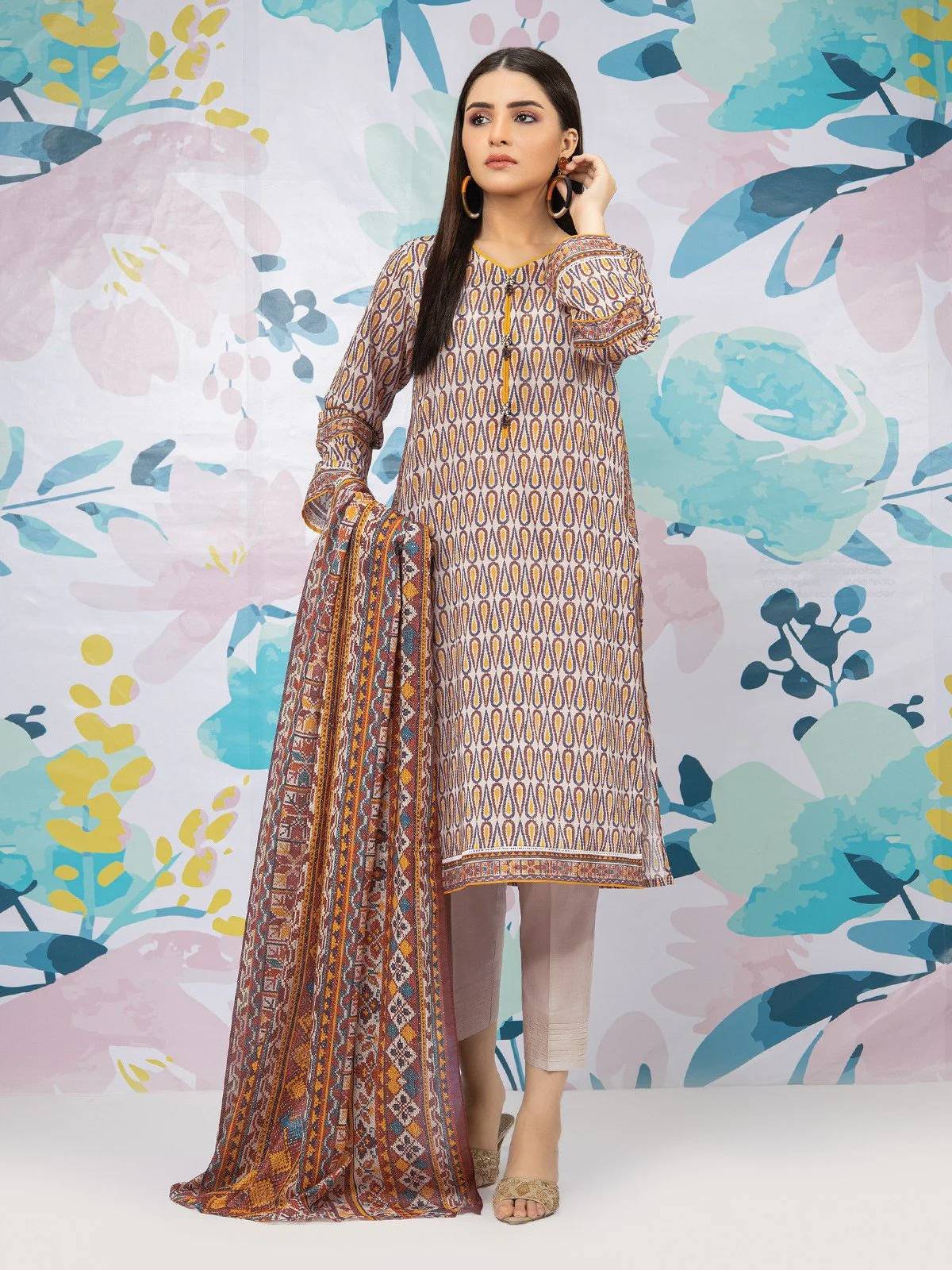 Printed Lawn Suit - EWU22A1-23406