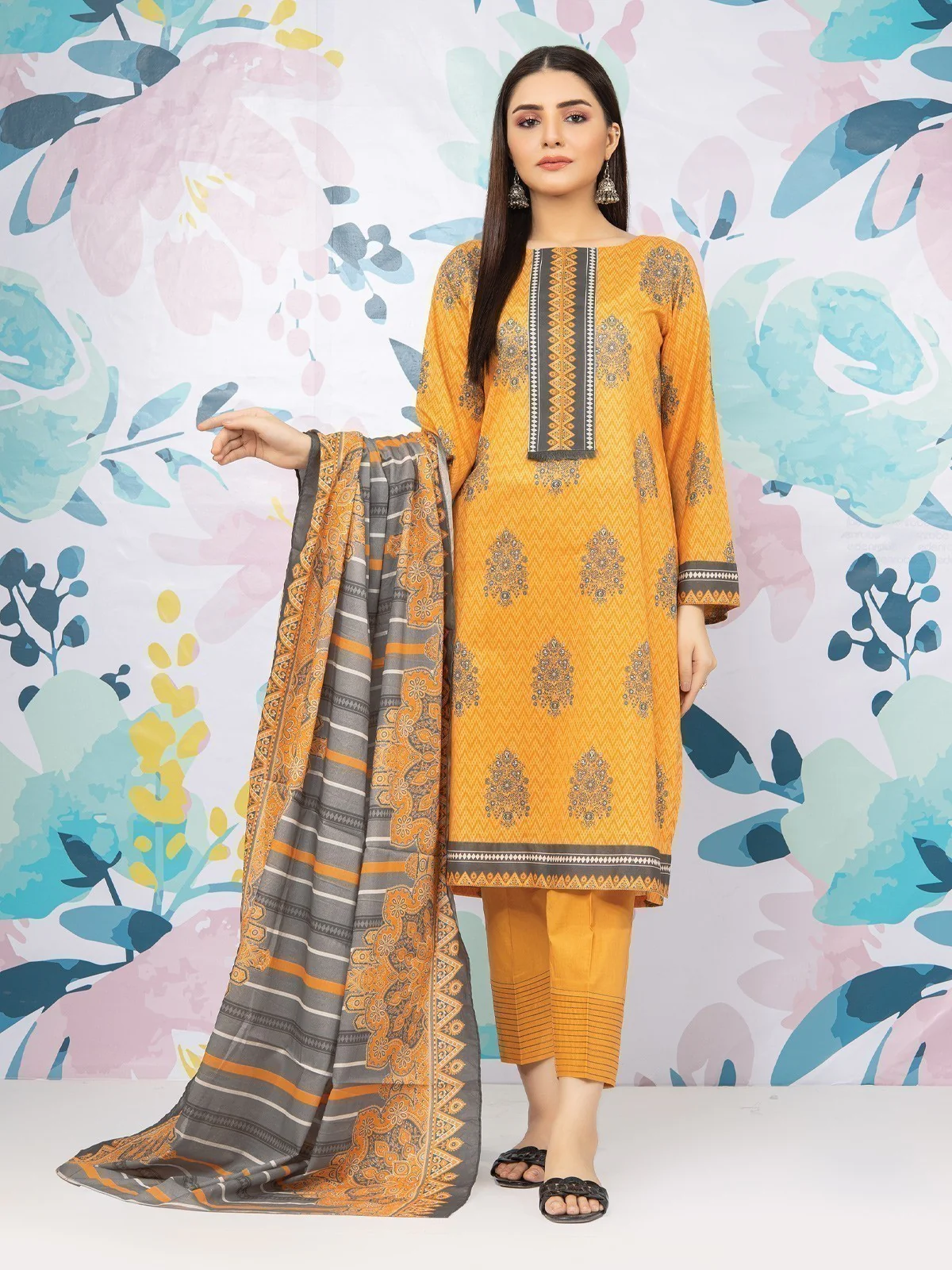 Printed Lawn Suit - EWU22A1-23410