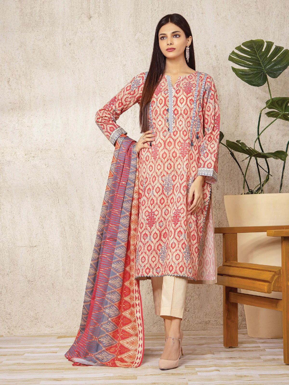 Printed Lawn Suit - EWU22A1-23417