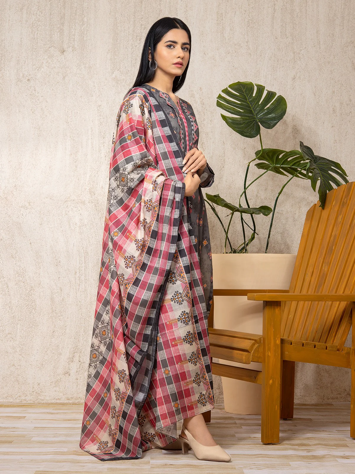 Printed Lawn Suit - EWU22A1-23418