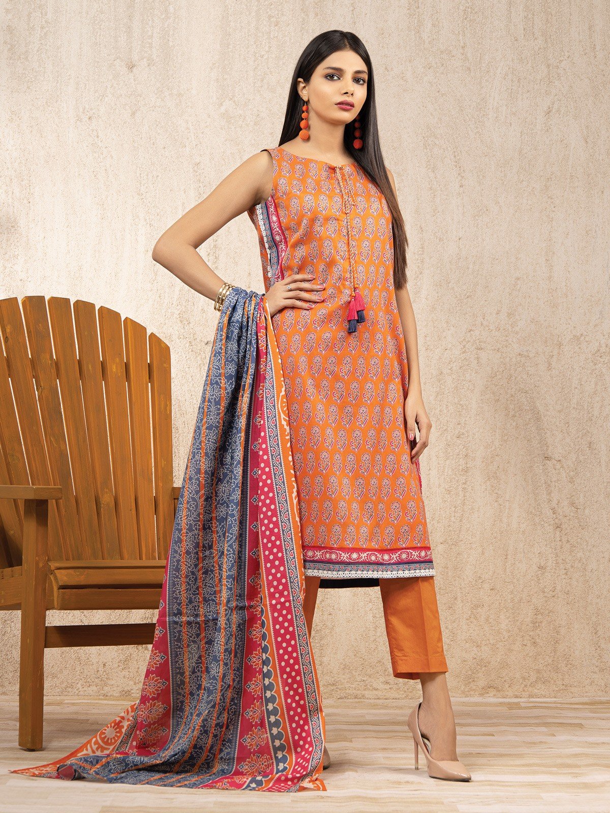 Printed Lawn Suit - EWU22A1-23433