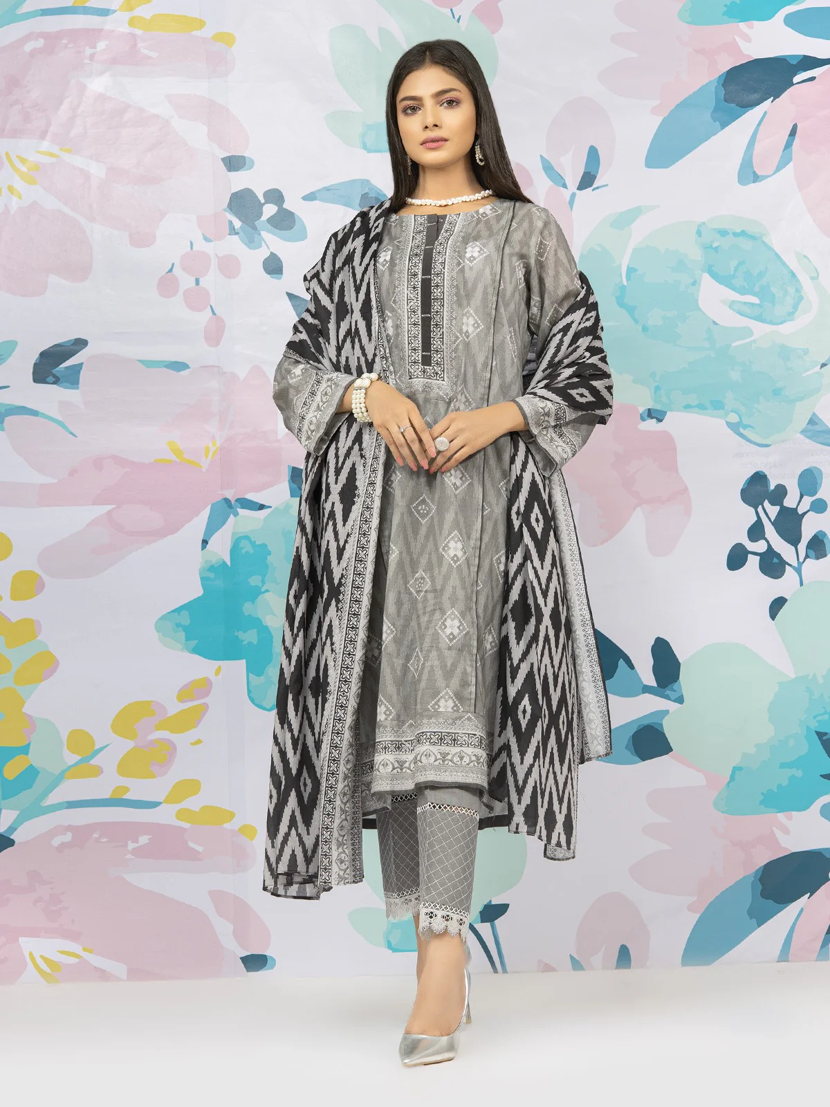 Printed Lawn Suit - EWU22A1-23435