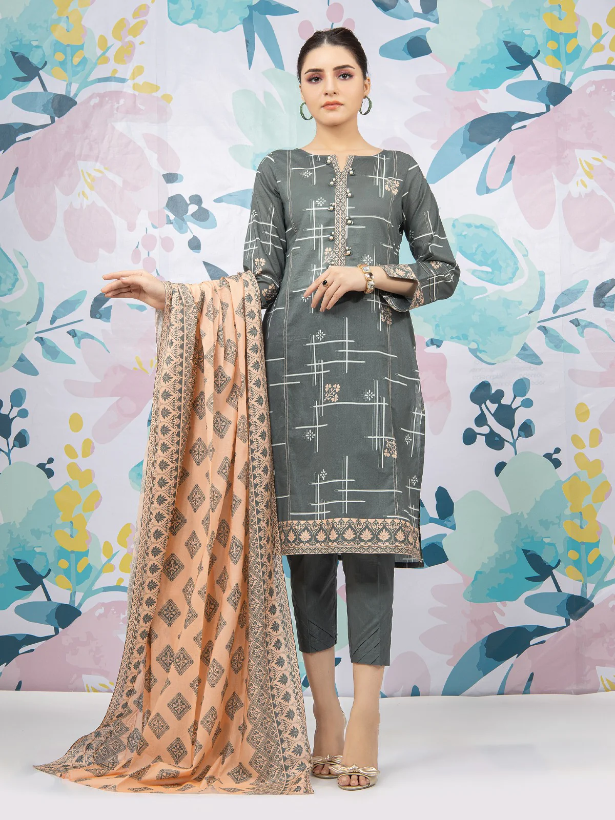 Printed Lawn Suit - EWU22A1-23455